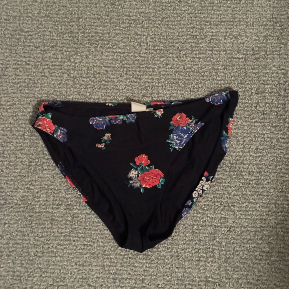 Tory Burch Floral Bikini Bottom - Black and Red